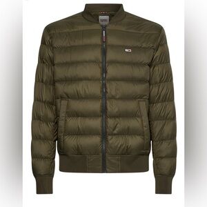 Tommy Jeans Mens Green Light Bomber Jacket
